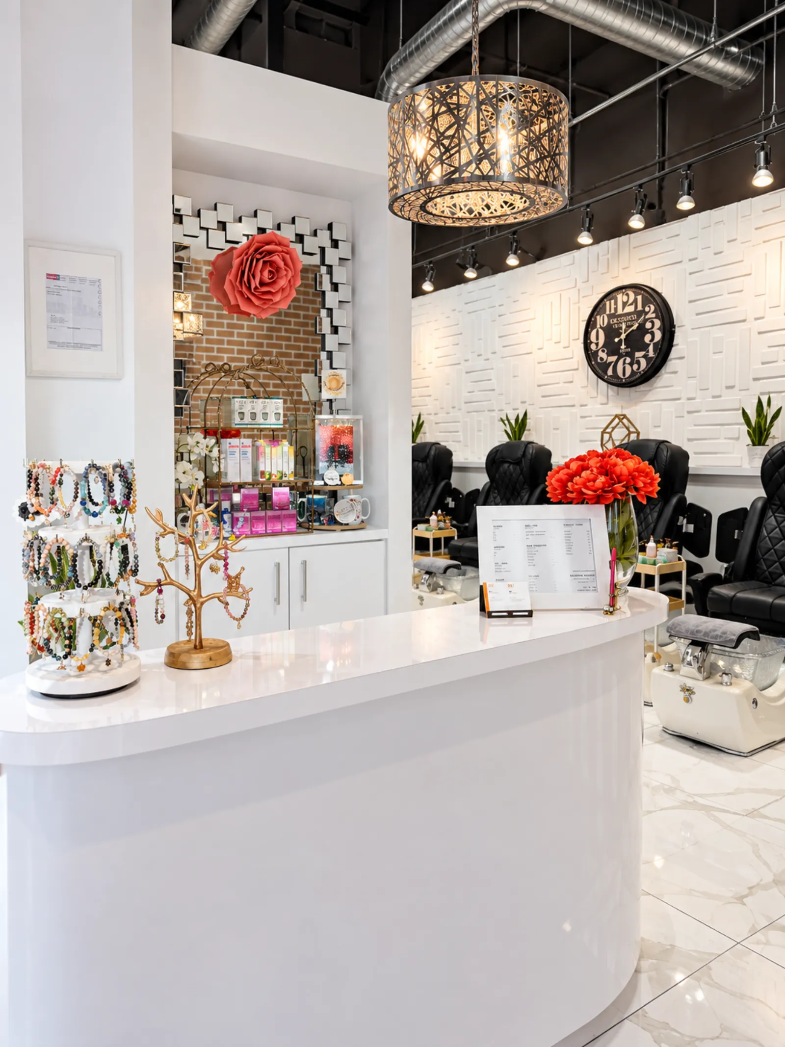 BeU Nails + Beauty reception desk